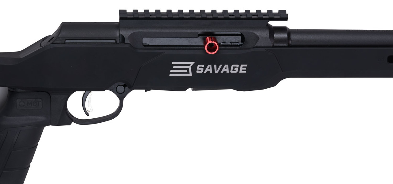 Savage A22 Precision .22 LR, 18" Heavy Threaded Barrel, MDT ACC Stock, Black, 10rd - Image 5
