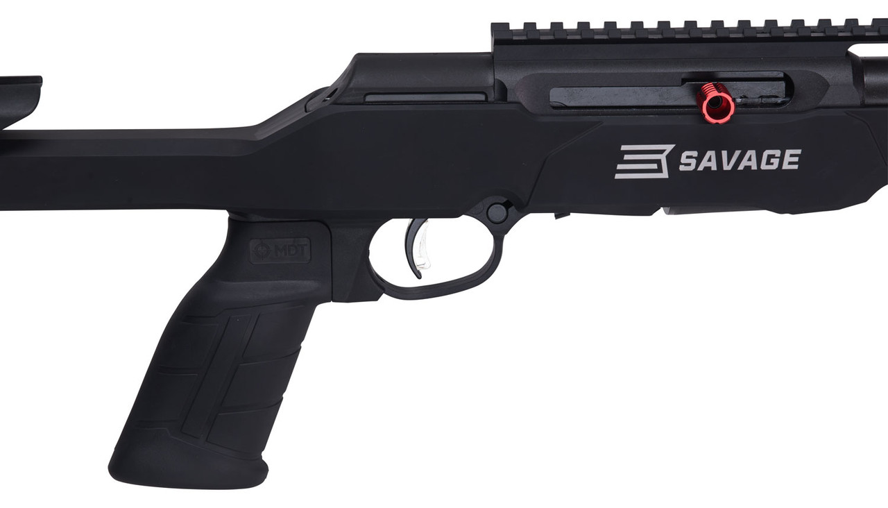 Savage A22 Precision .22 LR, 18" Heavy Threaded Barrel, MDT ACC Stock, Black, 10rd - Image 7