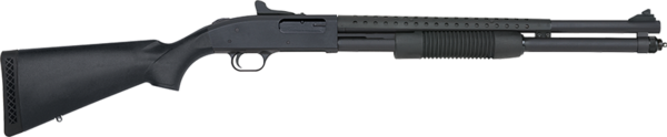 Mossberg 590, Persuader 12 Ga, 3" Chamber, 20" Cylinder Barrel, Blue Finish, Synthetic Stock, Includes Heat Shield, 9Rd, Ghost Ring Sight