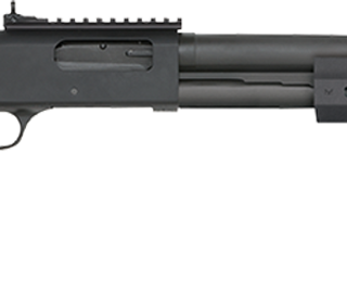 Mossberg 590A1, XS Security 12 Ga, 3" Chamber, 20" Heavy Wall Barrel, Parkerized Black, Synthetic Stock with +4 Shell Holder and M-Lok Forend, 9Rd, XS Ghost Ring/AR Style Sights