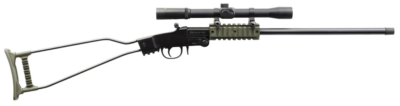 Chiappa Little Badger .22 LR, 16.5" Barrel, Wire Frame, Olive Drab Green, 4x20mm Scope, 1rd