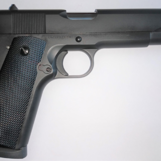 SDS Imports 1911 A1 Service 45 ACP 5" 8+1 Black Cerakote Black Cerakote Steel Slide Black Polymer Grip