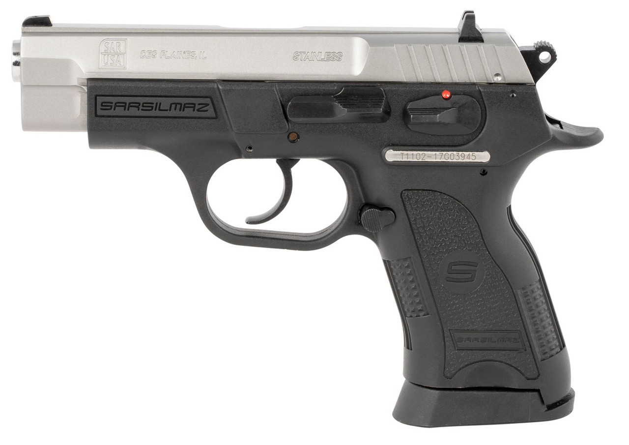 SAR USA B6C Compact 9mm, 3.8" Barrel, 3-Dot Sights, Manual Safety, Black, 10rd