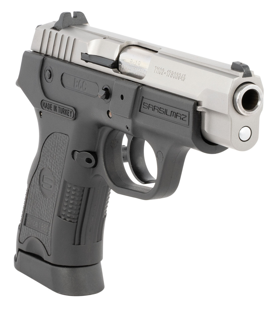 SAR USA B6C Compact 9mm, 3.8" Barrel, 3-Dot Sights, Manual Safety, Black, 10rd - Image 2