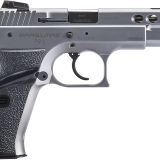 SAR USA P8L, Double Action/Single Action, Semi-automatic, Metal Frame Pistol, Full Size, 9mm, 4.6" Ported Barrel, Alloy Steel, Stainless Finish, Low Profile Combat Sights, Manual Thumb Safety, 17 Rounds, 2 Magazines