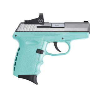 SCCY Industries CPX-2 RD 9mm, 3.10" Barrel, Stainless Slide Robin Egg Blue Grip, NMS CTS-1500 Red Dot, 10rd