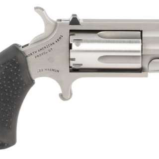 NAA Pug 22 LR,22 Mag 5rd 1" Stainless Steel Black Rubber Grip White-Dot Sights