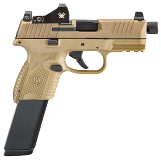 FN 509 Compact Tactical 9mm, 3.70" Barrel, Flat Dark Earth, Interchangeable Backstrap Grip, Vortex Viper Red Dot, 12rd and 24rd Mags
