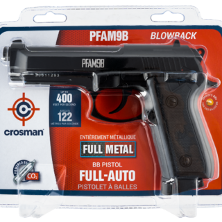 Crosman BB CO2 Pistol, Full Auto, Blowback Action, 400 FPS, 5" Barrel, Synthetic Stock, 20Rd