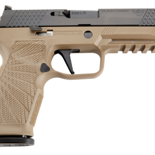 Wilson Combat WCP320 Whistle Tip Sig P320 9mm, 4.7" Barrel, Black, Tan, Custom Gun Armor, Fiber Optic Front Sight, 2x17rd Mags