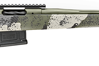 Springfield Model 2020 Waypoint 6.5 Creedmoor, 22" Fluted Stainless Barrel, SA Radial Brake, Green, Mil-Spec Green Cerakote, Evergreen Camo Carbon Fiber Stock M-LOK, TriggerTech Adj Trigger, AICS 5rd Mag