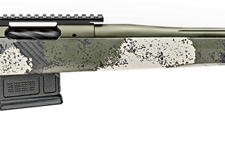 Springfield Model 2020 Waypoint 6.5MM Creedmoor, 22" Fluted Stainless Barrel, SA Radial Brake, Green, Mil-Spec Green Cerakote, Evergreen Camo Adj Carbon Fiber Stock M-LOK, TriggerTech Adj Trigger, AICS 5rd Mag