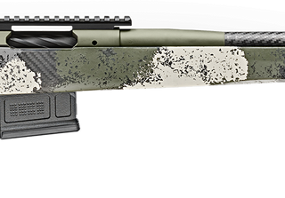 Springfield Model 2020 Waypoint 6.5MM Creedmoor, 22" Carbon Fiber Barrel, SA Radial Brake, Green, Mil-Spec Green Cerakote, Evergreen Camo Adj Carbon Fiber Stock M-LOK, TriggerTech Adj Trigger, AICS 5rd Mag