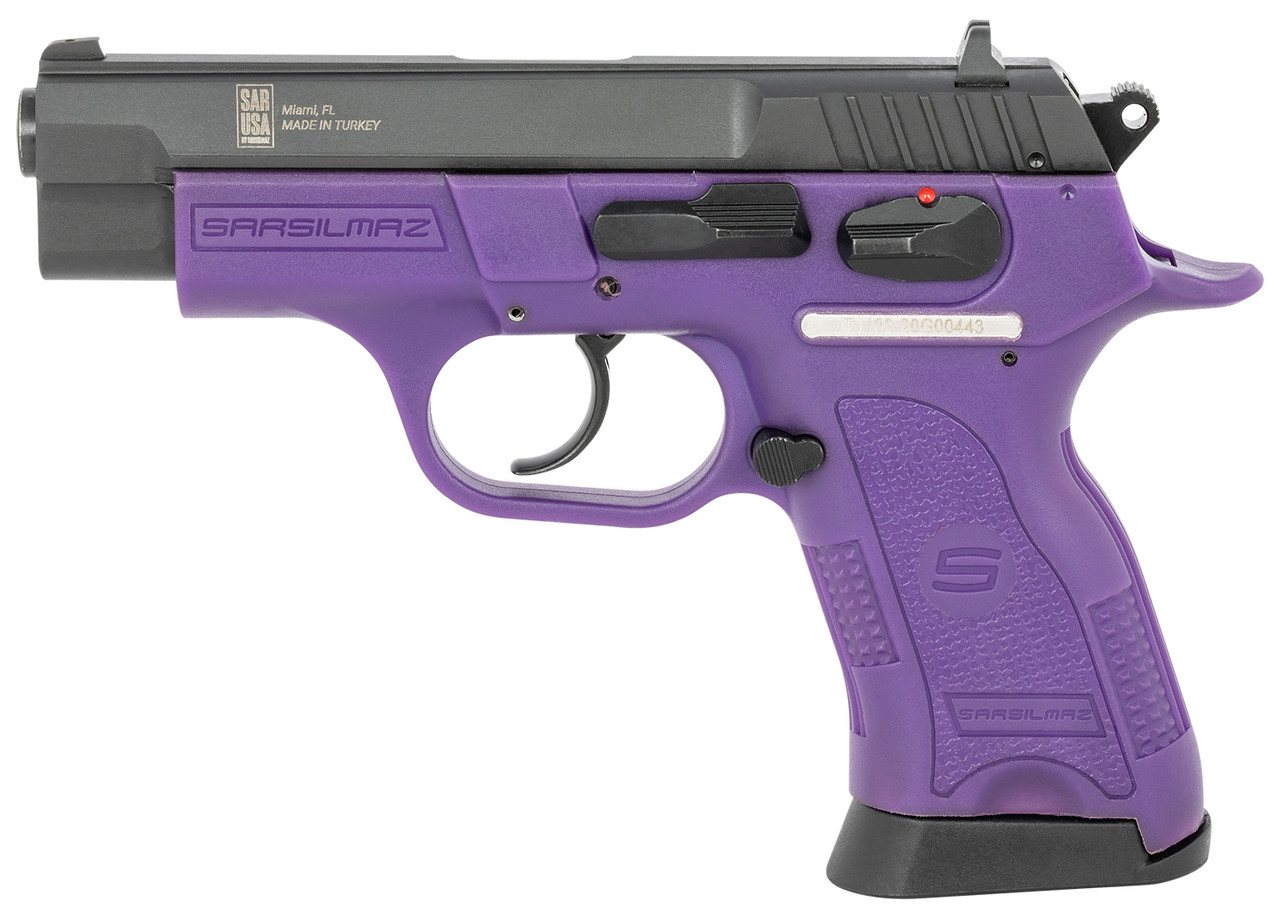 SAR USA B6C 9mm, 3.80" Barrel, Violet Finish, Serrated Black Slide, 13rd - Image 2