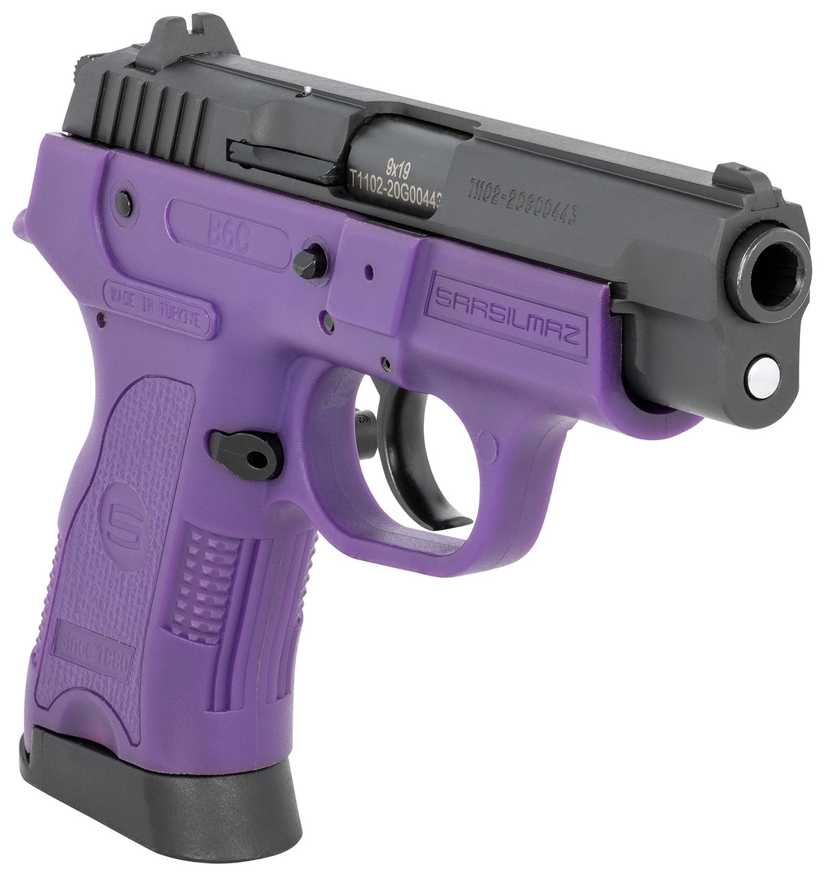 SAR USA B6C 9mm, 3.80" Barrel, Violet Finish, Serrated Black Slide, 13rd - Image 3