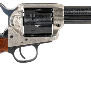 Taylors & Company 1873 Cattleman 357 Mag, 4.75" Barrel, Blued Engraved Finish, Walnut Grip, 6rd