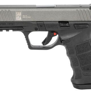 SAR USA SAR9 9mm, 4.4" Barrel, 3-Dot Sights, Black/Platinum, 17rd