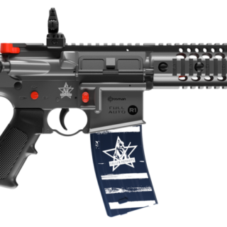 Crosman Full Auto R1 Fallen Patriots CO2 4.5mm BB,6 Position Pistol Grip Stock, 25rd