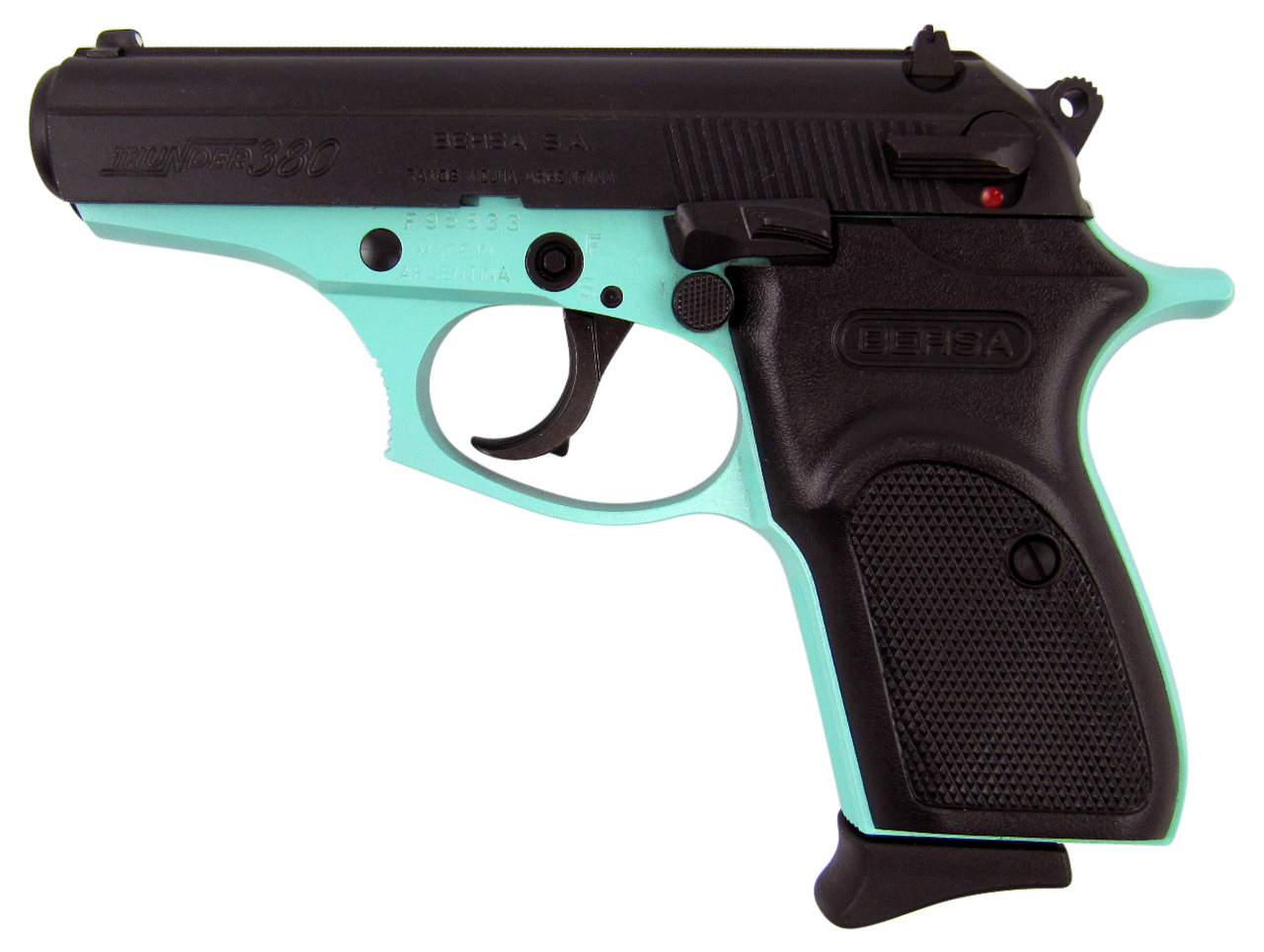 Bersa Thunder 380 ACP, 3.5" Barrel, Robin Egg Blue Cerakote, 8rd