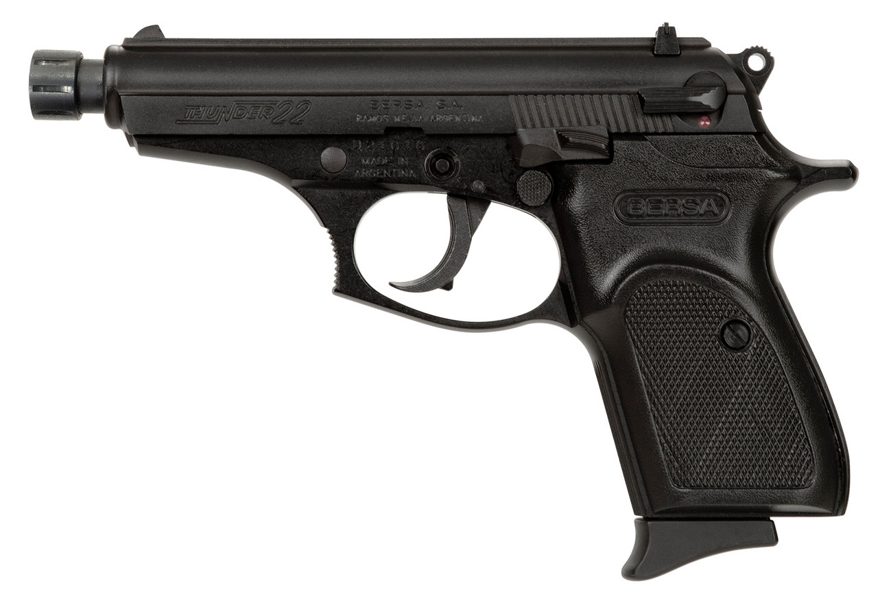 Bersa Thunder, .22 LR, 3.50" Threaded Barrel, Serrated Slide Polymer Grip, 10rd - Image 2