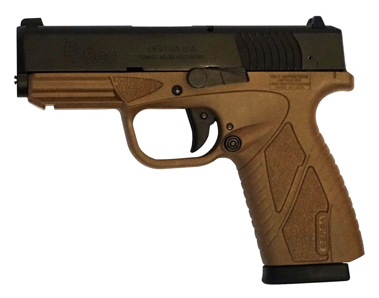 Bersa BPCC 9mm, 3.3" Barrel, Flat Dark Earth, 8rd