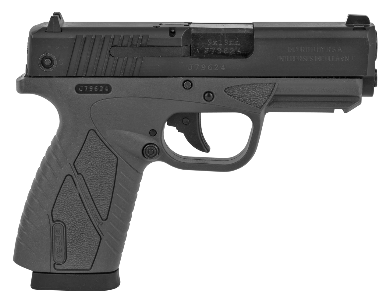 Bersa BPCC 9mm, 3.3" Barrel, Gray, 8rd