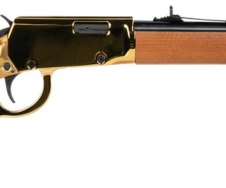 Rossi Rio Bravo Lever Action 22 LR, 18" Polished Black Barrel, Gold Metal Finish & Hardwood Stock, 18rd