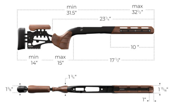 Woox Furiosa 10/22 Chassis, Walnut, Aluminum, Adjustable Cheek - Image 2