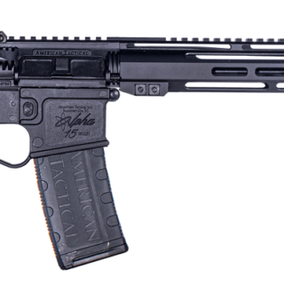 American Tactical Alpha-15 223 Rem/5.56mm, 16" Pencil Profile Barrel, 1:8 Twist, Matte Black, Collapsible Stock, Flip Up Sights, M-Lok, 30rd