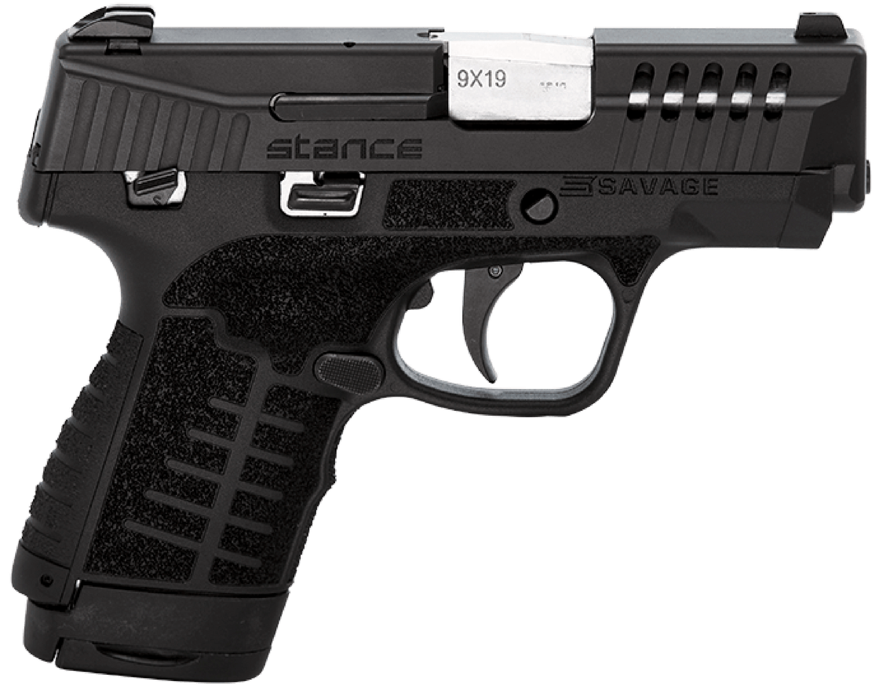 Savage Stance MC9MS, 9mm, 3.2" Barrel, Black, 3 Dot Sights, Manual Safety, 10rd