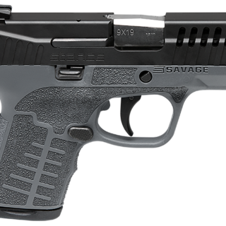 Savage Stance MC9 9mm, 3.2" Barrel, Black Slide, Gray, 3 Dot Sights, No Manual Safety, 8rd