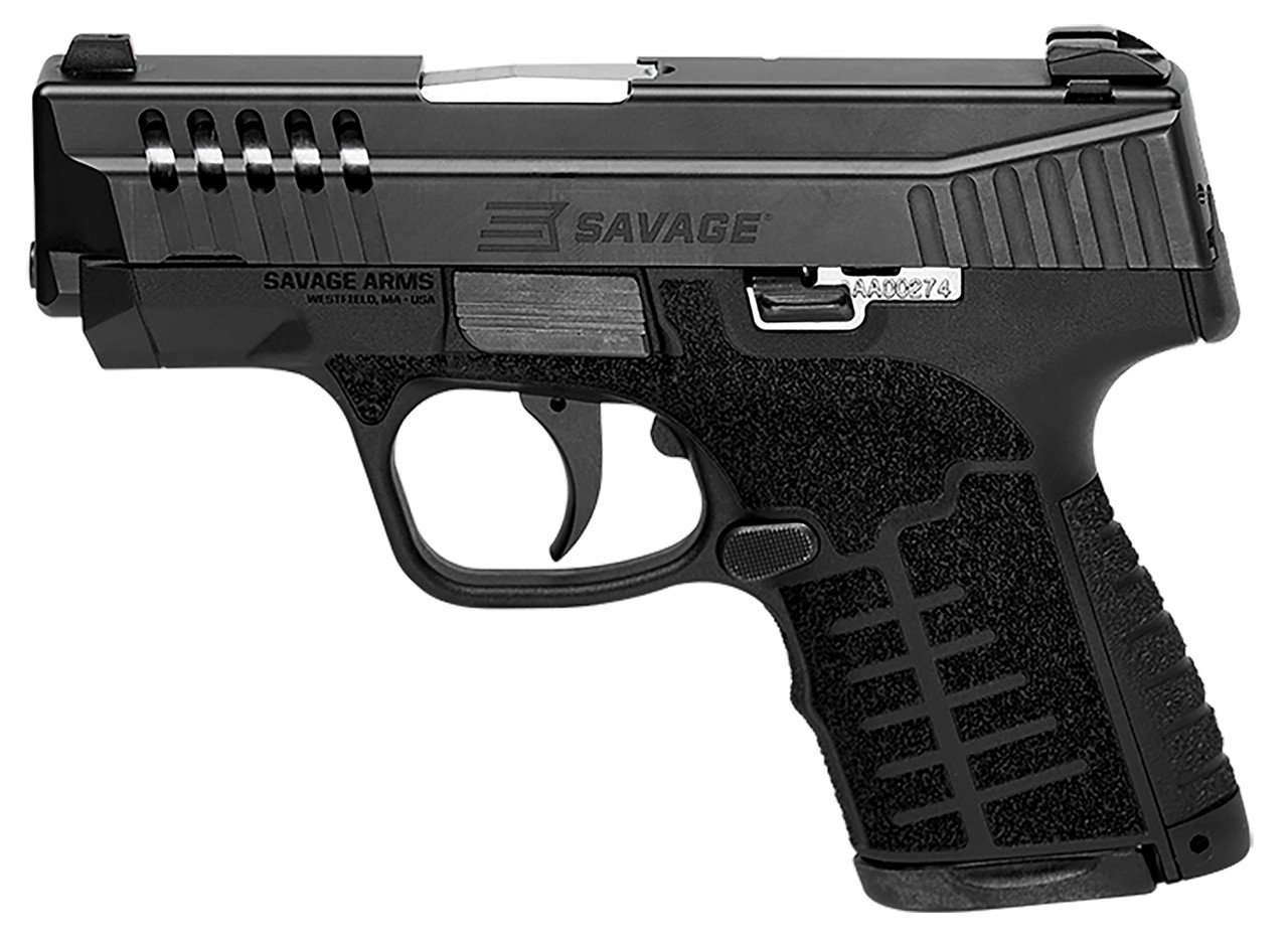 Savage Stance 9mm, 3.2" Barrel Stainless Steel Ported Slide Black Interchangeable Backstrap Grip Tritium Night Sights, 10rd - Image 2