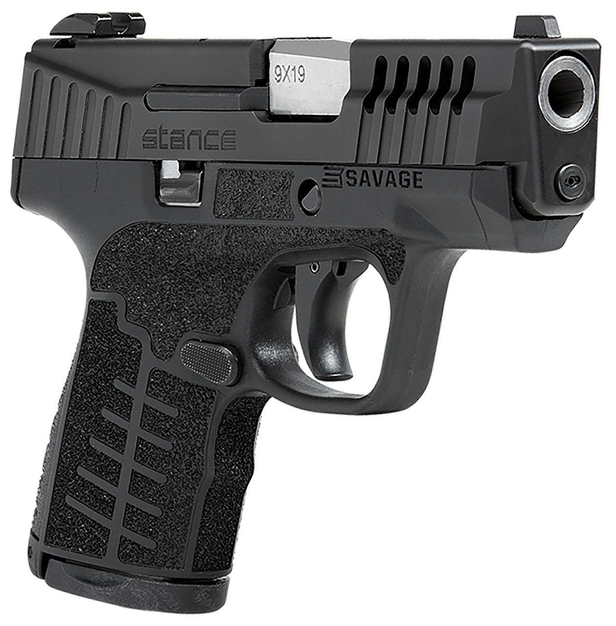 Savage Stance 9mm, 3.2" Barrel Stainless Steel Ported Slide Black Interchangeable Backstrap Grip Tritium Night Sights, 10rd - Image 3