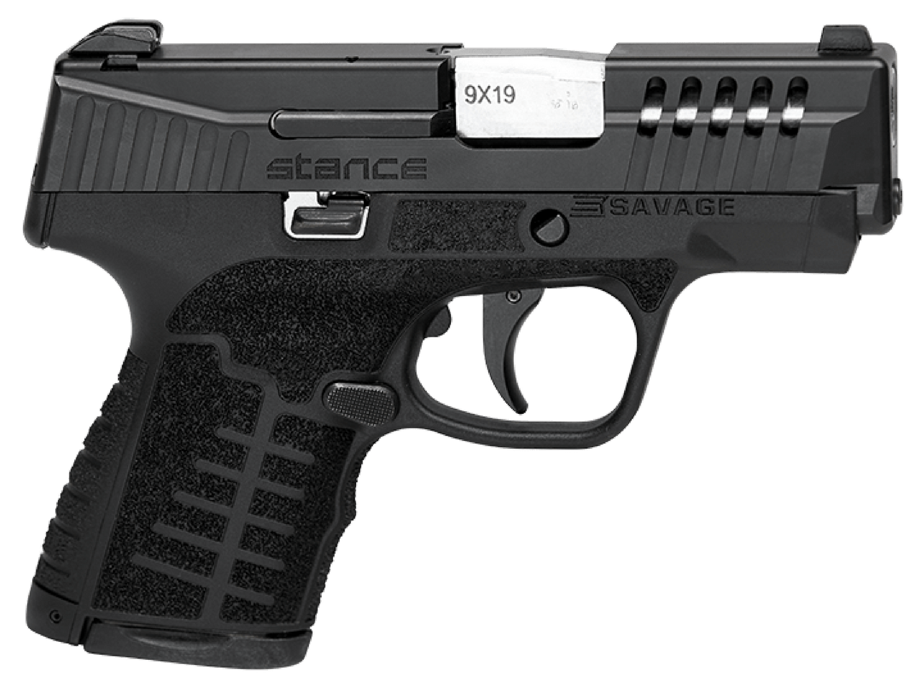 Savage Stance 9mm, 3.2" Barrel Stainless Steel Ported Slide Black Interchangeable Backstrap Grip Tritium Night Sights, 10rd