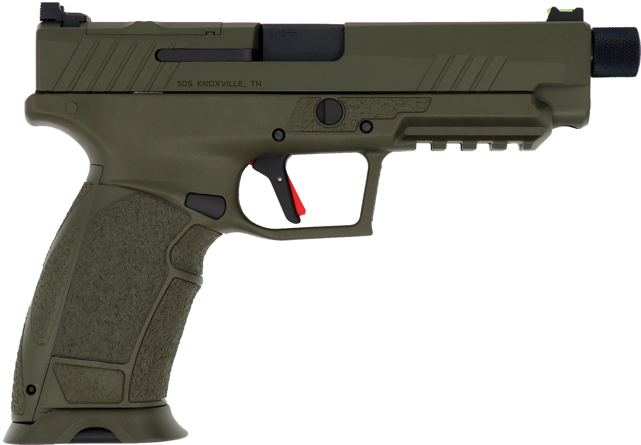 SDS Imports PX-9 Gen 3 Tactical, 9mm, 5.1" Barrel, Cerakote Finish, Olive Drab Green, Trigger Safety, Fiber Optic Front Sight, Optic Ready, 20rd