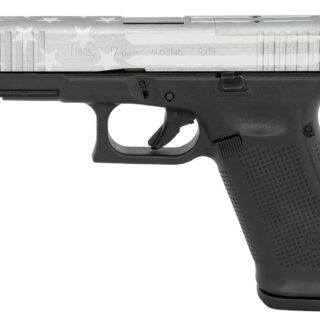 Glock 17 Gen5 MOS 9mm, 4.49" Barrel, Battle Worn Flag, Silver/Black, 17rd
