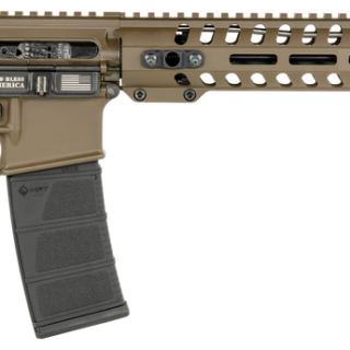 Patriot Ordnance Minuteman Direct Impingement 5.56x45mm, 16.50" Black Nitride Barrel, Patriot Brown Rec, 14.5" M-Lok, Black Grip, 6 Position MFT Stock, 30rd