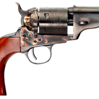 Taylors & Company The Hickok Open-Top 38 Special, 3.50" Blued Barrel & Cylinder, Color Case Hardened Steel Frame, Walnut Army Size Grip, 6rd