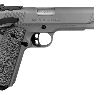 Girsan MC1911 45 ACP, 5" Barrel, Stainless Steel, Black/Gray G10 Grips, Fiber Optic Sight, 8rd