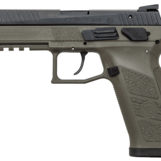 CZ P-09 9mm, 4.54" Barrel, Nitride Slide Finish, Olive Drab Green, Fixed Sights, Swappable Safety/Decocker, 10rd