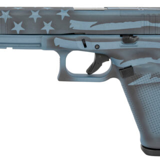 Glock 34 Gen5 Competition MOS 9mm, 5.31" Barrel, Fixed Sights, Blue Titanium Flag, 17rd