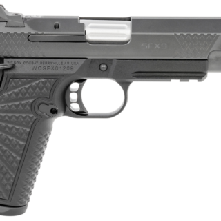 Wilson Combat SFX9 9mm, 5" Fluted Match Grade Barrel, Black DLC Finish, Aluminum Textured Grip, 15rd