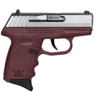 SCCY Gen3 CPX-3 .380 ACP, 3.10" Barrel Crimson Red Finish Frame, Stainless Steel, No Manual Thumb Safety, 10rd