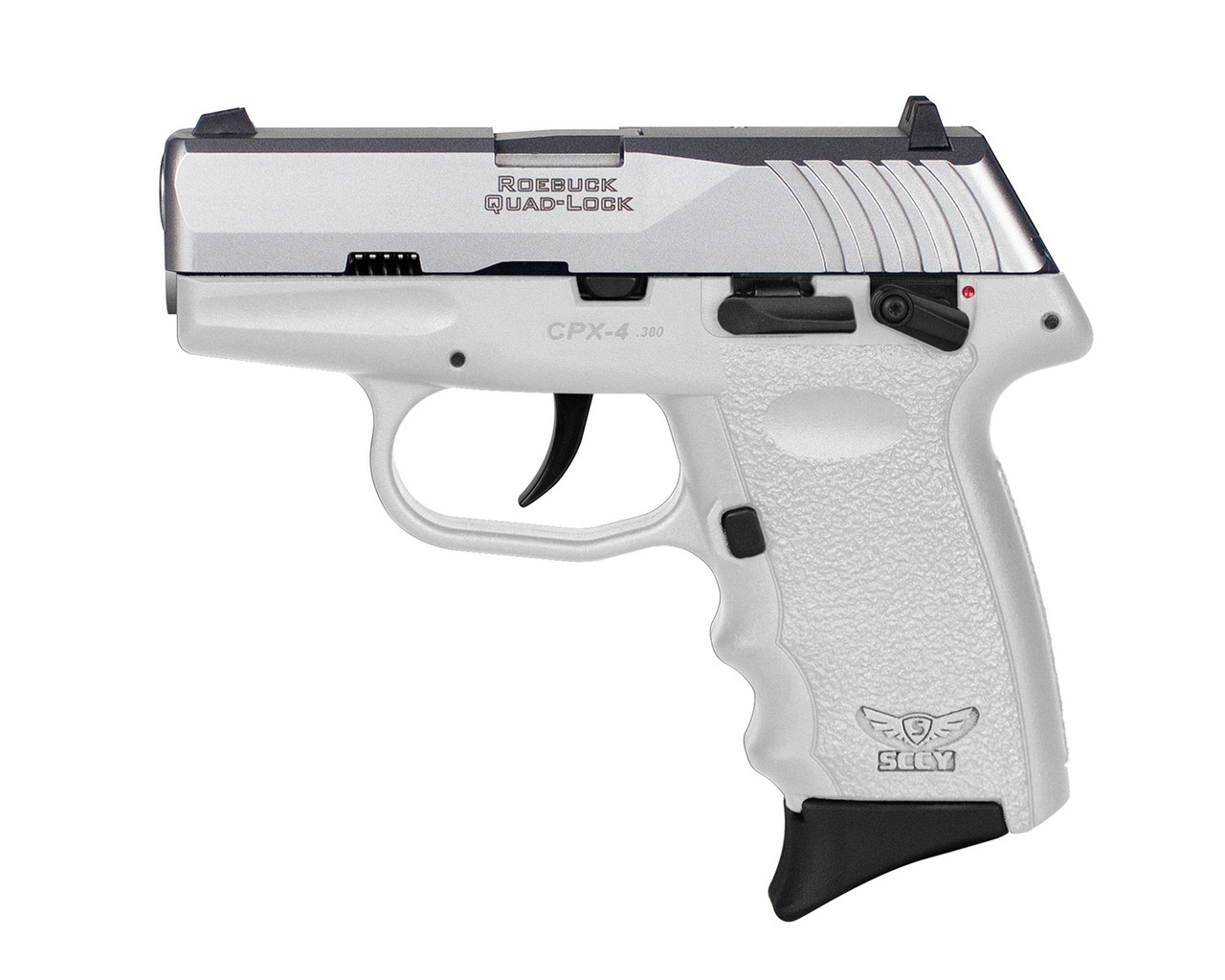 SCCY Industries CPX-4 .380 ACP, 2.96" Barrel, White Frame, Stainless Steel Slide, Manual Thumb Safety, 10rd - Image 2