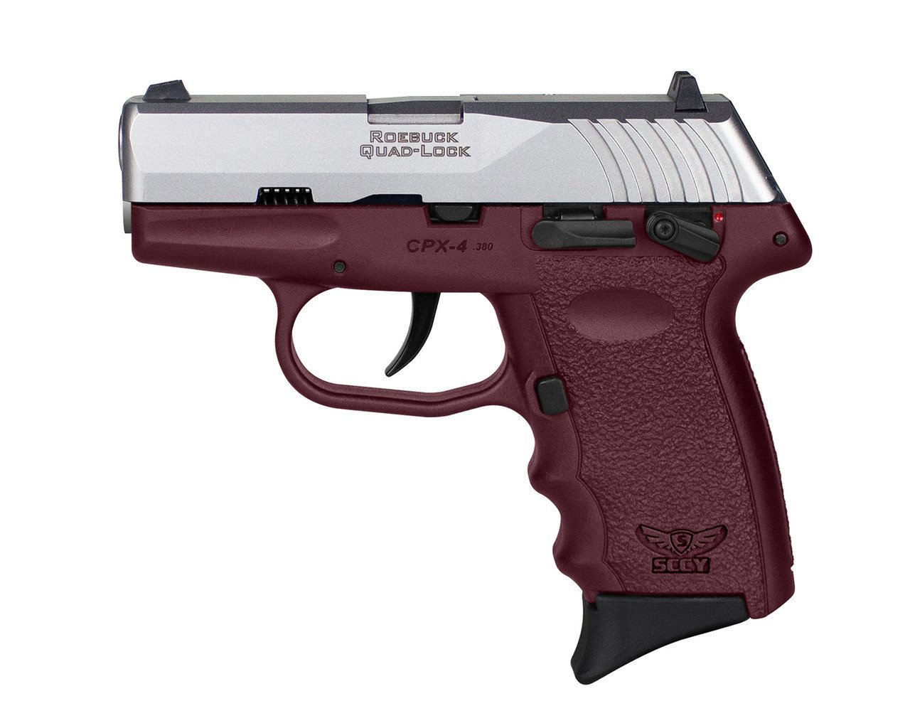 SCCY Industries CPX-4 .380 ACP, 2.96" Barrel, Crimson Red Frame, Stainless Steel Slide, Manual Thumb Safety, 10rd - Image 2