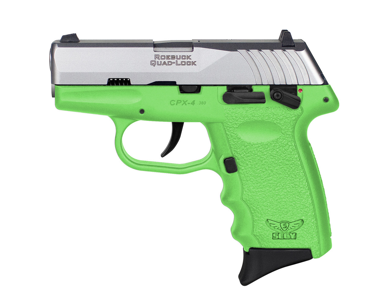 SCCY Industries CPX-4 .380 ACP, 2.96" Barrel, Lime Green Frame, Stainless Steel Slide, Manual Thumb Safety, 10rd - Image 2