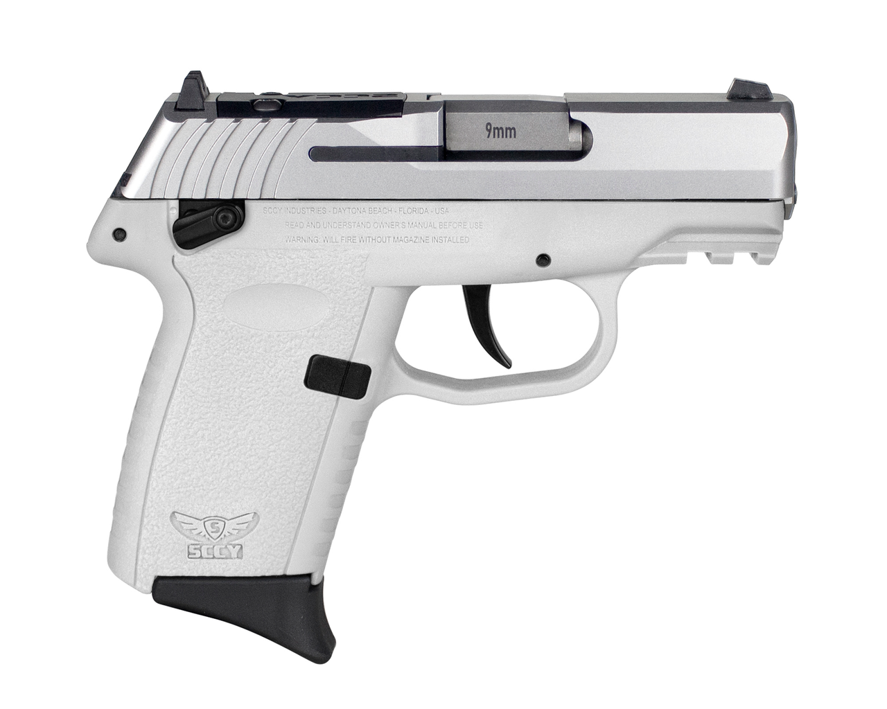 SCCY Industries CPX-1 Gen3 9mm, 3.1" Barrel, White Picatinny Rail, Thumb Safety, 10rd