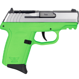 SCCY Industries CPX-2 Gen3 RD 9mm, 3.10" Barrel, Lime Green Polymer Picatinny Rail Serrated Stainless Steel Slide, Lime Green, 10rd