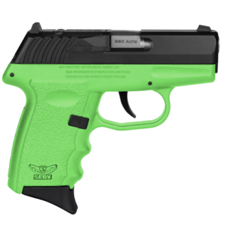 SCCY CPX-3 .380 ACP, 3.10" Barrel, Black Slide, Lime Green Grip, No Manual Safety, 10rd