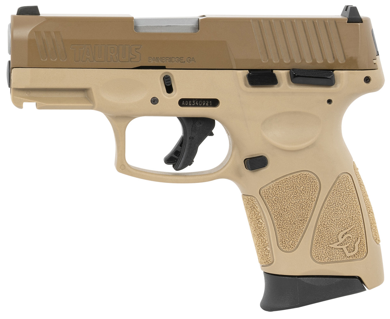 Taurus G3c 9mm, 3.2" Barrel, Tan/Coyote, Manual Safety, 12rd - Image 2